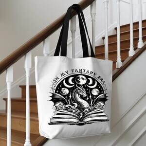In My Fantasy Era Large Tote Bag for Readers, Book Lovers